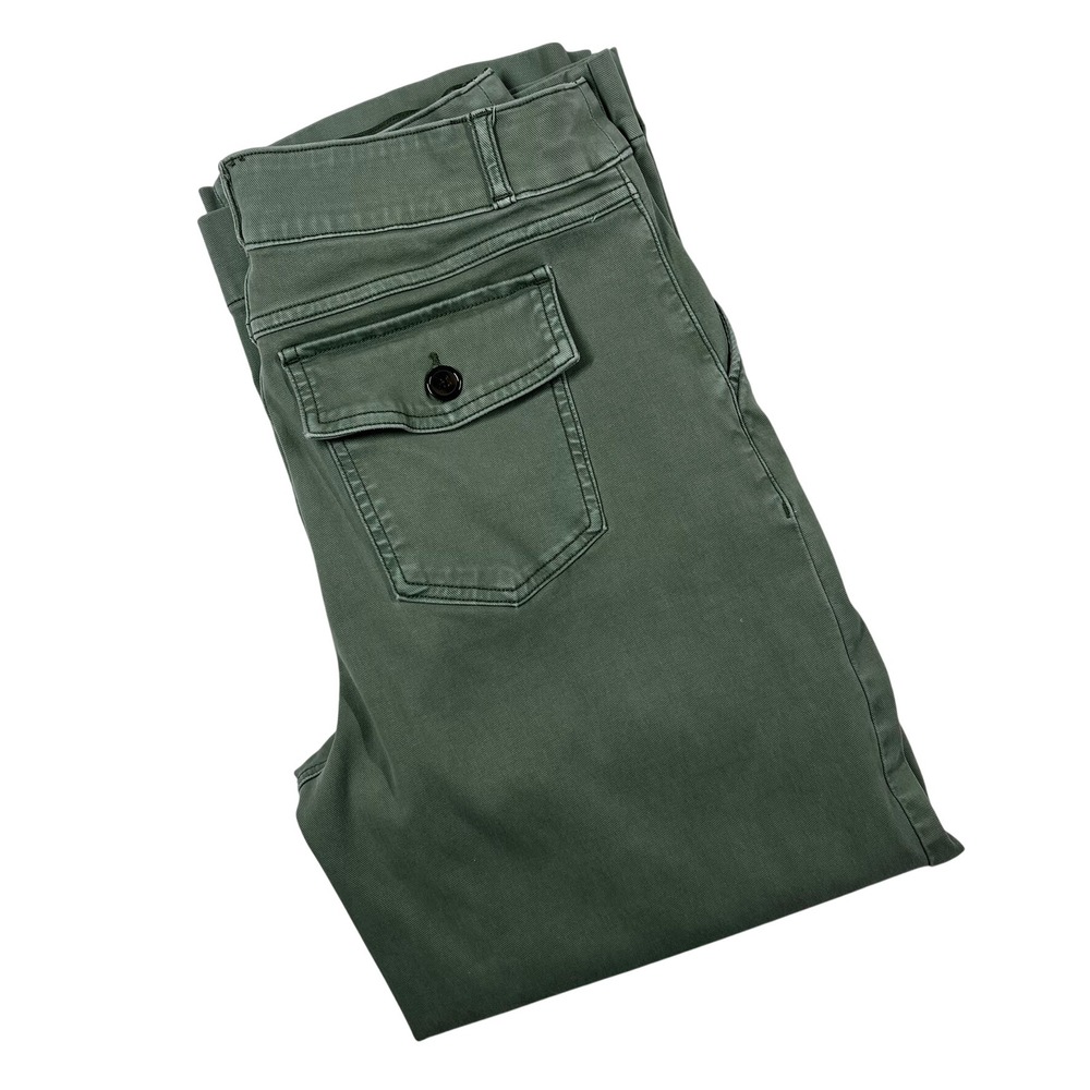 Spanx Cropped Wide Leg Pull On Pant Womens Large 29x26 Sage Green Twill *Flaw